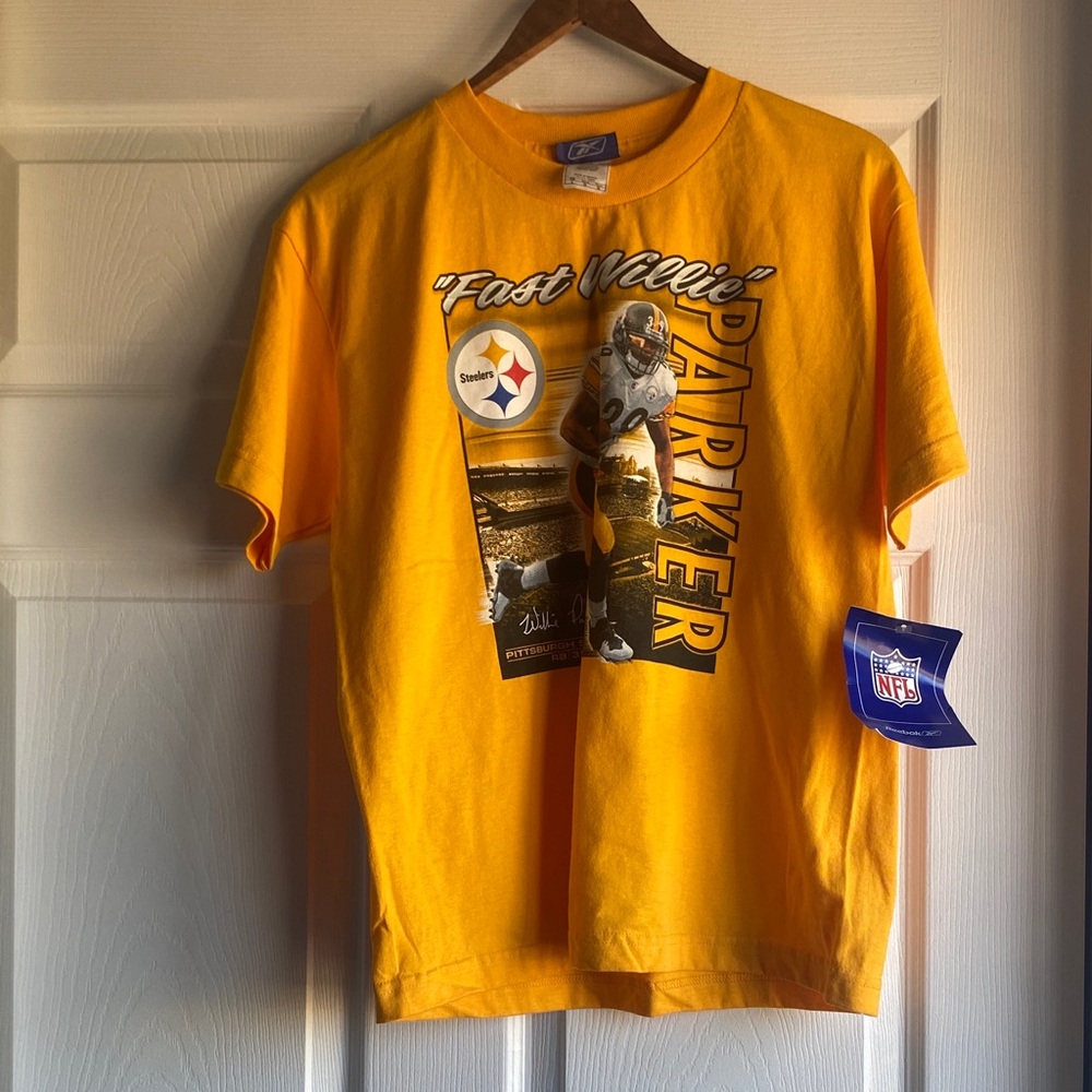 NEW 💛🖤Vintage Reebok NFL Fast Willie Parker Graphic T-Shirt